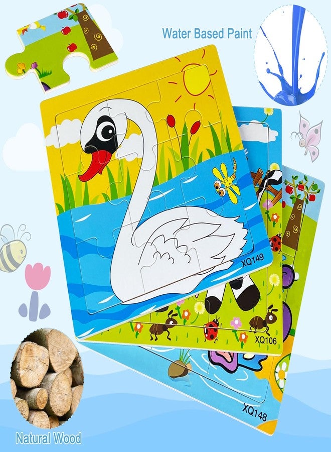 Sealive 3-Pack Wooden Animal Puzzles for Toddlers, 9-Piece Jigsaw Puzzles for Kids 3-5, Preschool Learning Educational Toys, Fine Motor Skills, for Boys and Girls - Image 4
